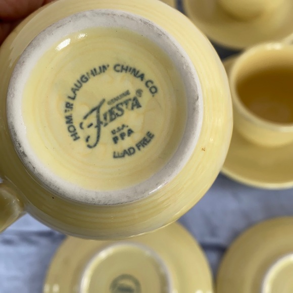 Fiesta VINTAGE yellow teacup  set of 6 - Picture 4 of 8